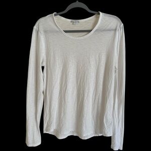 Standard James Perse size 4 Women’s White Long Sleeve Cotton T Shirt Top Knit